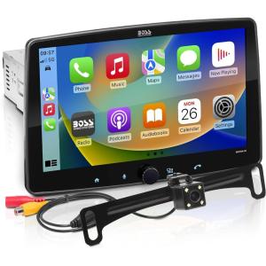 imageBOSS Audio Systems BCPA10RC Car Stereo  Apple CarPlay Android Auto Single Din 101 Inch LCD Touchscreen Bluetooth No CD DVD Player AMFM Radio Receiver Backup Camera10 Inch