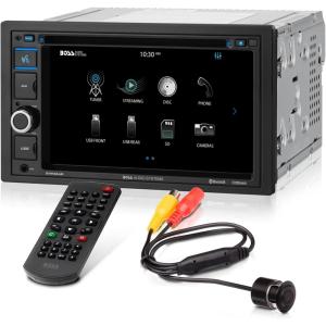 imageBOSS Audio Systems BV9364B Car Stereo DVD Player  Double Din Bluetooth AudioHandsFree Calling 62 Inch Touchscreen LCD Monitor MP3 Player CD DVD USB Port SD AUX Input AMFM Radio Receiver62 BV9364B w CD  Backup Camera