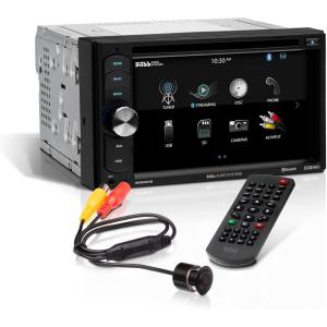 imageBOSS Audio Systems BV9364B Car Stereo DVD Player  Double Din Bluetooth AudioHandsFree Calling 62 Inch Touchscreen LCD Monitor MP3 Player CD DVD USB Port SD AUX Input AMFM Radio Receiver62 BV9351B w CD  Backup Camera