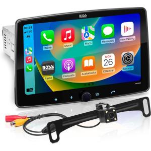 imageBOSS Audio Systems BVCP9700ACFL Car Stereo System  Apple CarPlay Android Auto Single Din With 7 Inch Touchscreen Bluetooth and Calling Head Unit Radio Receiver No CD Player Backup Camera9 Inch