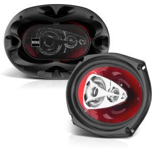 imageBOSS Audio Systems CH6940 6x9 Inch Car Door Speakers  500 Watts Max Coaxial 4 Way Full Range 4 Ohms Sold in Pairs Bocinas Para Carro6x9 Red  4Way