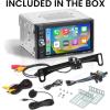 imageBOSS Audio Systems BCP62RC Car Stereo  Apple CarPlay Double Din 62 Inch Capacitive Touchscreen Bluetooth No CD DVD Player AMFM Radio Receiver Backup Camera