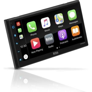 imageBOSS Audio Systems BVCP9850W Car Stereo  Wireless Apple CarPlay ampamp Android Auto Double Din 675 Inch Touchscreen Bluetooth No DVD CD Player AMFM Radio Receiver Wireless Remote Control675 Inch