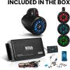 imageBOSS Audio Systems UNI4RGB ATV UTV Marine Boat IPX5 Weatherproof 4 Inch Stereo Wake Tower Speakers x4 And 4 Channel Weatherproof Bluetooth Amplifier