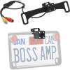 imageBOSS Audio Systems BPLCAM Motorcycle Rear View Backup Camera  License Plate Mount High Resolution Easy Mounting 170 Wide Angle View Weatherproof Low Light Visibility Distance Guide ViewMotorcycle Backup Camera