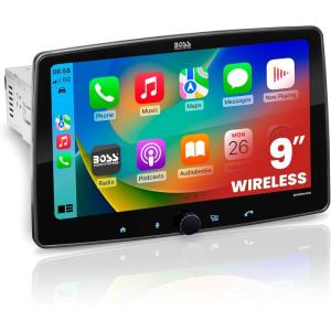 imageBOSS Audio Systems BCPA8W Car Stereo  Wireless Apple CarPlay ampamp Android Auto Single Din 8 Inch Touchscreen Bluetooth No CD DVD Player AMFM Radio Receiver9 Inch Wireless