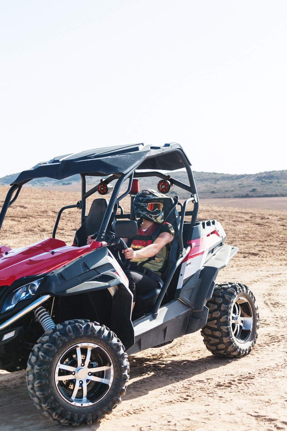 imageBOSS Audio Systems B62RGB ATV UTV Marine Boat Stereo 65 Inch Wake Tower Speakers  IPX5 Weatherproof Bluetooth Builtin Amplifier