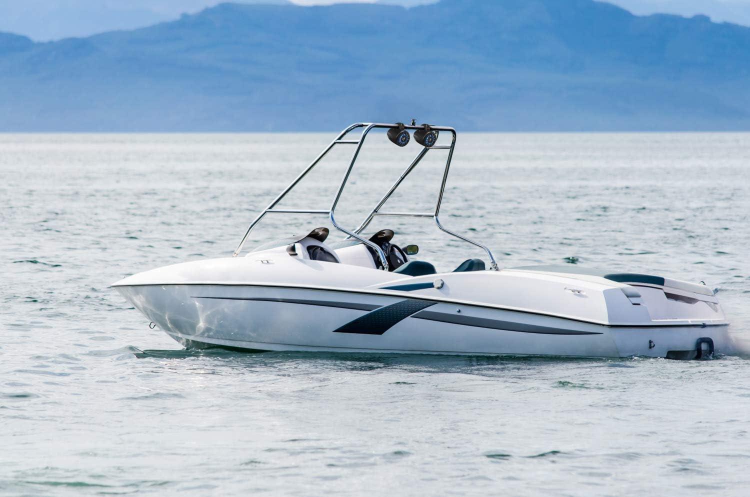 imageBOSS Audio Systems B62RGB ATV UTV Marine Boat Stereo 65 Inch Wake Tower Speakers  IPX5 Weatherproof Bluetooth Builtin Amplifier