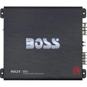 imageBOSS Audio Systems R1002 2 Channel Car Amplifier  200 High Output 28 Ohm Stable LowHigh Level Inputs Full Range Bridgeable Bass for Subwoofer1200W 2 Channel